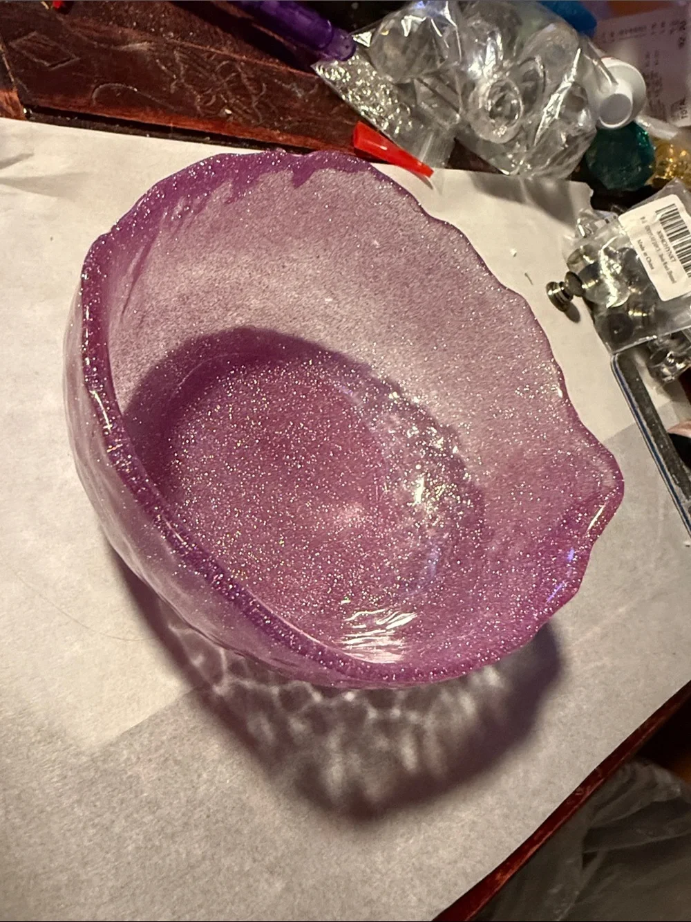 Shimmery Lavender Pink Decorative Bath Bowl